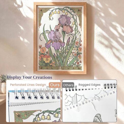 LOTWOW Adult Coloring Book Set of 2, 60 Nature & Healing Words Patterns, 24 Colors Non-Toxic Dual-Tip Brush Markers, Stress Relief Arts and Crafts, Perfect Get Well & Birthday Gifts for Women in Saudi Arabia