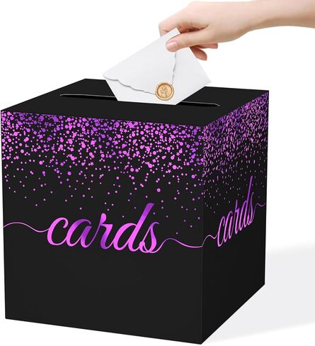 Rose Gold Cards Box for Birthday, Wedding, Bridal or Baby Shower, Graduation, Anniversaries, Engagement Party Decorations Supplies Money and Cards Receiving Box in Saudi Arabia