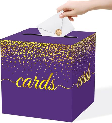 Rose Gold Cards Box for Birthday, Wedding, Bridal or Baby Shower, Graduation, Anniversaries, Engagement Party Decorations Supplies Money and Cards Receiving Box in Kuwait