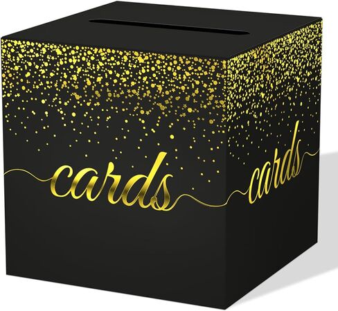 Rose Gold Cards Box for Birthday, Wedding, Bridal or Baby Shower, Graduation, Anniversaries, Engagement Party Decorations Supplies Money and Cards Receiving Box in Kuwait
