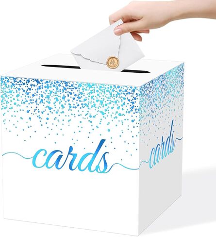 Rose Gold Cards Box for Birthday, Wedding, Bridal or Baby Shower, Graduation, Anniversaries, Engagement Party Decorations Supplies Money and Cards Receiving Box in Kuwait