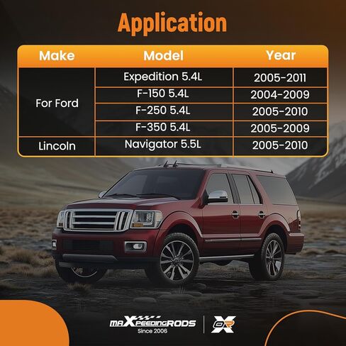 مجموعة سلسلة توقيت المحرك maxpeedingrods ومضخة مياه، مضخة زيت، كام فيزر، صمامات VVT لسيارة Ford Expedition F150 F250 F350 Super Duty لسيارة Lincoln Navigator 2005-2010 5.4L V8 محرك 3 صمامات 3R2Z-6A257-DA in Kuwait