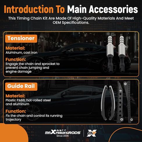 مجموعة سلسلة توقيت المحرك maxpeedingrods ومضخة مياه، مضخة زيت، كام فيزر، صمامات VVT لسيارة Ford Expedition F150 F250 F350 Super Duty لسيارة Lincoln Navigator 2005-2010 5.4L V8 محرك 3 صمامات 3R2Z-6A257-DA in Kuwait