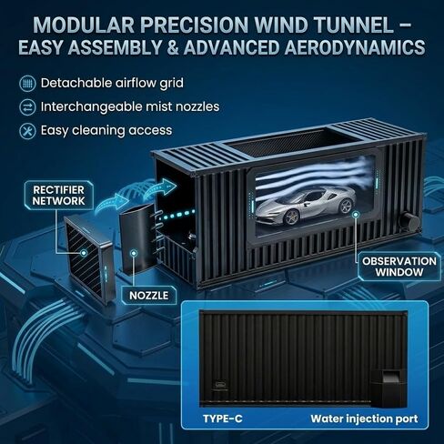 Desktop Wind-Tunnel Simulation - Mini Aerodynamic 1:64 diecast Cars Display Showcase for Car Enthusiasts & Collectors in Kuwait