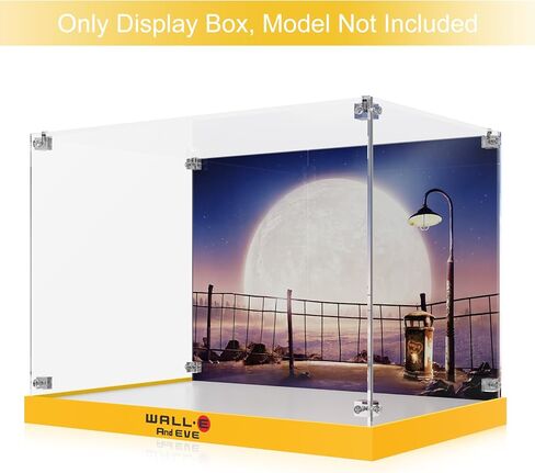 Acrylic Display Case for Lego 43279 Wall-E & EVE Building Set, High-Transparency Acrylic Box with UV Printed Background, Dustproof Storage Box for Collectibles, Ideal Gifts（Model Not Included in Saudi Arabia