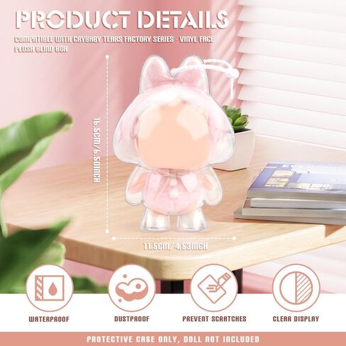 WALLFID 2-Pack Acrylic Protective Cases with Silicone Straps – Durable Hard Shell Display Covers for Keychain Dolls and Collectible Figures, Ideal for Travel, Storage or Display (Doll Not Included) in Kuwait