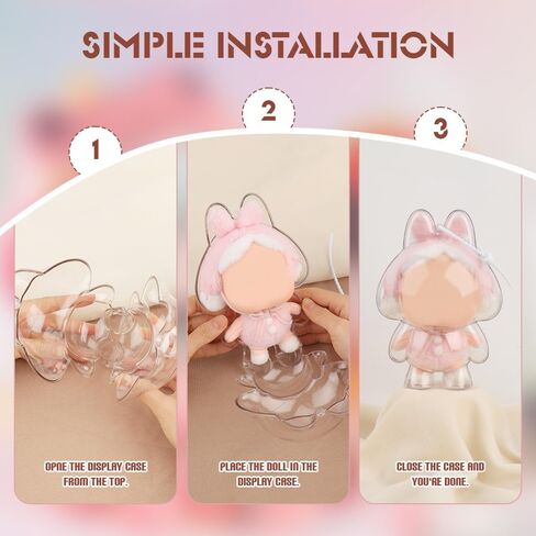 WALLFID 2-Pack Acrylic Protective Cases with Silicone Straps – Durable Hard Shell Display Covers for Keychain Dolls and Collectible Figures, Ideal for Travel, Storage or Display (Doll Not Included) in Kuwait