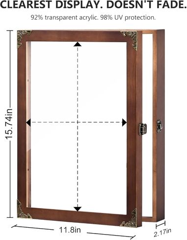 Wall Mount Insect Butterfly Display Case, Large Natural Wood Specimen Collection Box, Fade Resistant Glass Panel with 3 Sizes Specimen Pins for Bug Butterfly Specimen Display in Saudi Arabia