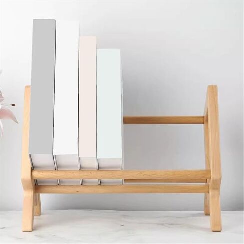 Bookshelf Desktop Hollow Out Bookshelf Wooden Storage Organizer Display Rack for Living Room Home Office in Saudi Arabia