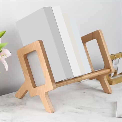 Bookshelf Desktop Hollow Out Bookshelf Wooden Storage Organizer Display Rack for Living Room Home Office in Saudi Arabia