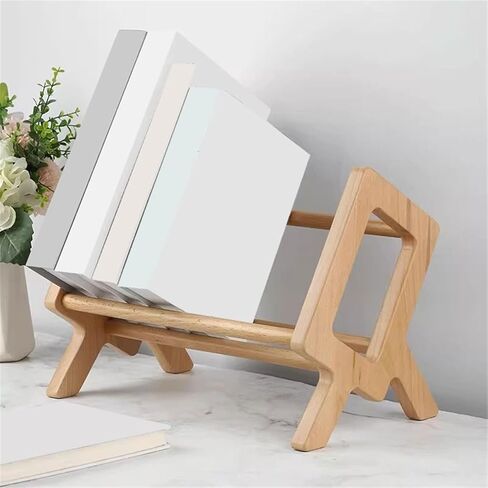 Bookshelf Desktop Hollow Out Bookshelf Wooden Storage Organizer Display Rack for Living Room Home Office in Saudi Arabia