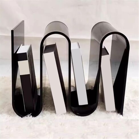 Bookshelf Modern Creativity S-Shaped Acrylic Bookshelf Multi Tiered Storage Side Table for Living Room Home Office in Saudi Arabia