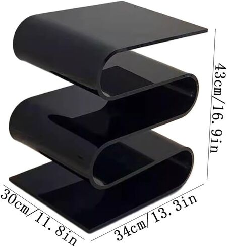 Bookshelf Modern Creativity S-Shaped Acrylic Bookshelf Multi Tiered Storage Side Table for Living Room Home Office in Saudi Arabia