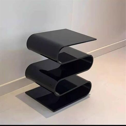 Bookshelf Modern Creativity S-Shaped Acrylic Bookshelf Multi Tiered Storage Side Table for Living Room Home Office in Saudi Arabia