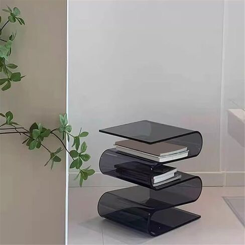 Bookshelf Modern Creativity S-Shaped Acrylic Bookshelf Multi Tiered Storage Side Table for Living Room Home Office in Saudi Arabia