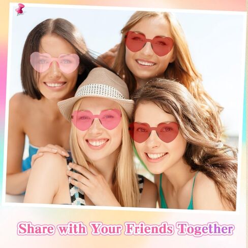 Heart Shaped Sunglasses 12 Pairs Heart Sunglasses Bulk for Women Colorful Glasses for Summer Women Party Favors in Saudi Arabia