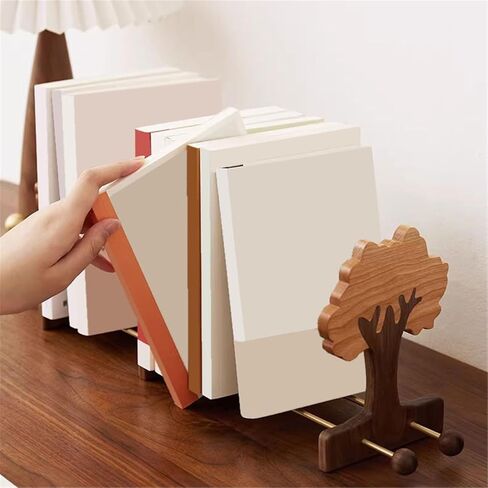 Bookshelf Simple Tree Open Dual Zone Bookshelf Retractable Home Wooden Desktop Storage Shelf for Living Room Home Office in Saudi Arabia