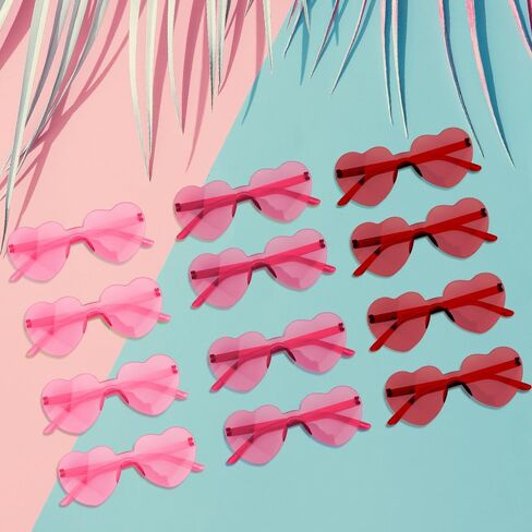 Heart Shaped Sunglasses 12 Pairs Heart Sunglasses Bulk for Women Colorful Glasses for Summer Women Party Favors in Saudi Arabia