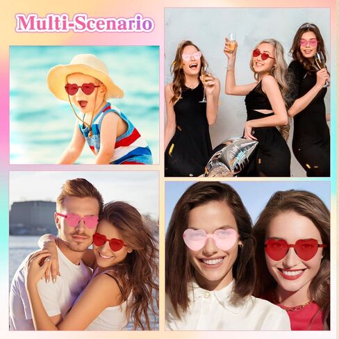 Heart Shaped Sunglasses 12 Pairs Heart Sunglasses Bulk for Women Colorful Glasses for Summer Women Party Favors in Saudi Arabia