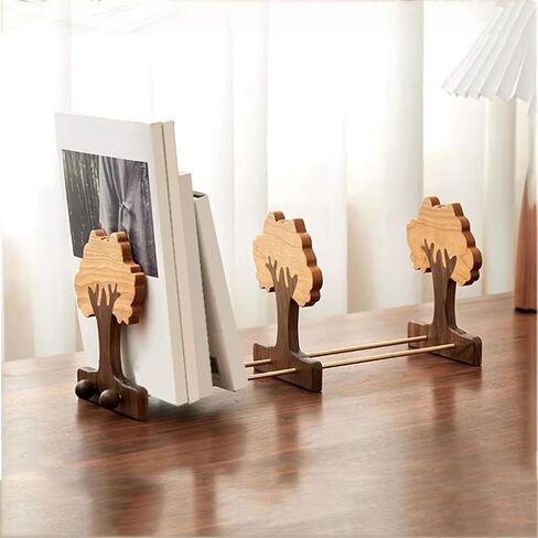 Bookshelf Simple Tree Open Dual Zone Bookshelf Retractable Home Wooden Desktop Storage Shelf for Living Room Home Office in Saudi Arabia