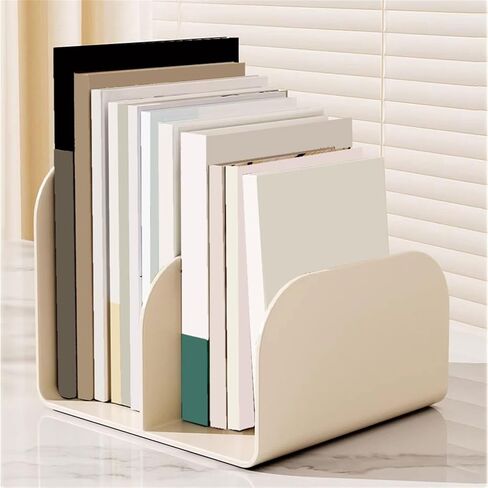 Bookshelf Minimalist PP Desktop Storage Shelf Divided Design Small Bookshelf for Living Room Home Office in Saudi Arabia