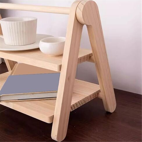 Bookshelf Tabletop Multifunctional Storage Rack Wooden Simple Double Layer Bookshelf for Living Room Home Office in Saudi Arabia