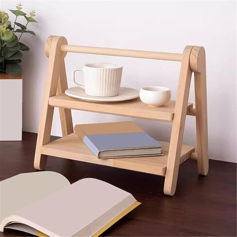 Bookshelf Tabletop Multifunctional Storage Rack Wooden Simple Double Layer Bookshelf for Living Room Home Office in Saudi Arabia