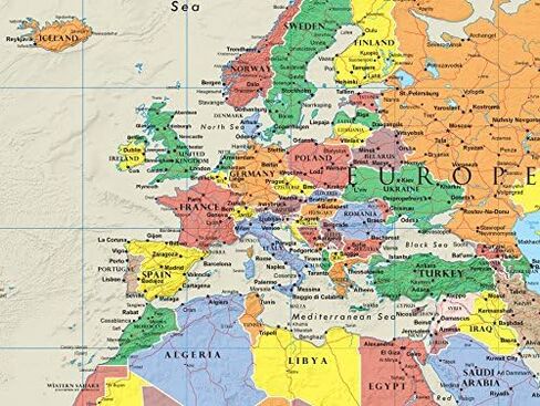 48x78 Huge World Contemporary Elite Wall Map Laminated in Saudi Arabia