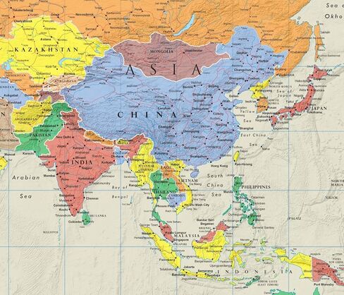 48x78 Huge World Contemporary Elite Wall Map Laminated in Saudi Arabia