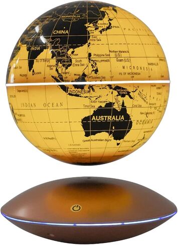 Floating Globe Lamp,6" World Geographic Globes Gold Magnetic Floating Levitating Globe Home Office Desk Decor Creative Birthday Gifts in Saudi Arabia