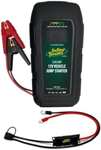 بطارية Tender Jump N Start 1500 AMP Jump Starter، بنك طاقة 12000 مللي أمبير في الساعة + حزام طرفي حلقي لبدء القفز 12 فولت - دراجة نارية، ATV، UTV، قارب، رياضات الطاقة in Kuwait