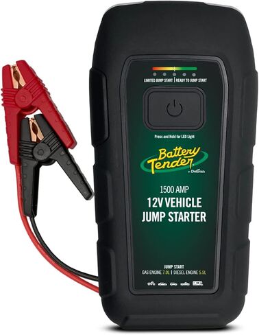 بطارية Tender Jump N Start 1500 AMP Jump Starter، بنك طاقة 12000 مللي أمبير في الساعة + حزام طرفي حلقي لبدء القفز 12 فولت - دراجة نارية، ATV، UTV، قارب، رياضات الطاقة in Kuwait