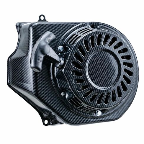 Pull Start Recoil Starter & Blower Housing Fan Cover Kit for Predator 212 196cc Engine, Coleman B200R B200RSV BT200X KT196 Mini Bike Go Kart (Carbon Fiber Black) in Saudi Arabia