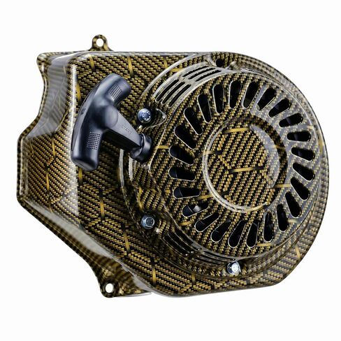 طقم غطاء مروحة مبيت منفاخ وبادئ الارتداد من Pull Start لمحرك Predator 212 196cc، Coleman B200R B200RSV BT200X KT196 Mini Bike Go Kart (ألياف الكربون أسود) in Kuwait