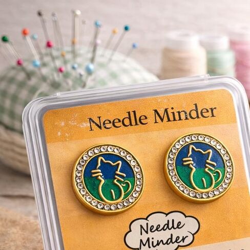 2Pack Magnetic Needle Minder for Embroidery, Cute Enamel Cat Needle Minder Magnet for Cross Stitch & Needlepoint, Strong Magnetic Needle Holder for Sewing Projects in Saudi Arabia