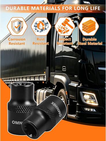 4PCS 3/8" Drive 11-Point Truck Brake Caliper Socket Kit for Volvo Peterbilt DAF Foden MAN Mercedes Scania BOVA BPW SAF Trailers & European Trucks, Socket for Knorr-Bremse SK SN SB Calipers in Saudi Arabia