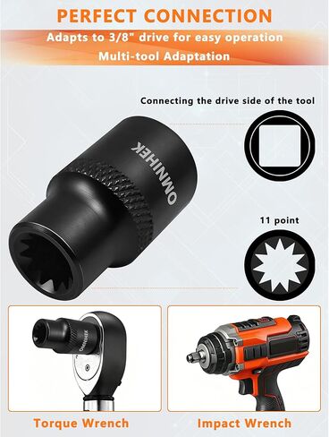 4PCS 3/8" Drive 11-Point Truck Brake Caliper Socket Kit for Volvo Peterbilt DAF Foden MAN Mercedes Scania BOVA BPW SAF Trailers & European Trucks, Socket for Knorr-Bremse SK SN SB Calipers in Saudi Arabia