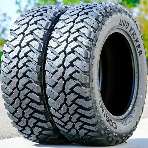 إطارات كوزمو Mud Kicker M/T Mud Off-Road Light Truck Radial Tire-33X12.50R18LT 33X12.50X18 33X12.50-18 122Q نطاق التحميل F LRF 12-Ply BSW جدار جانبي أسود in Kuwait
