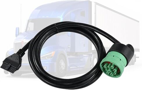 J1939 9 Pin Green to 10 Pin Adapter Cable for PT30 ELD Devices - Heavy Duty Truck Diagnostic Connector for Freightliner Kenworth Peterbilt Westernstar Volvo, SAE J1939 Type 2 ELD Cable in Saudi Arabia