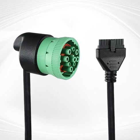 J1939 9 Pin Green to 10 Pin Adapter Cable for PT30 ELD Devices - Heavy Duty Truck Diagnostic Connector for Freightliner Kenworth Peterbilt Westernstar Volvo, SAE J1939 Type 2 ELD Cable in Saudi Arabia