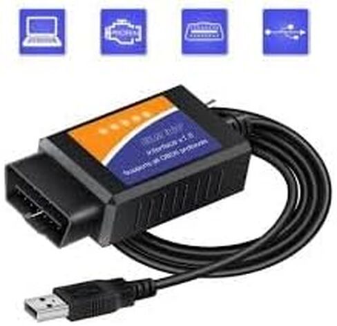 أداة تشخيص كابل OBD2 إلى USB، الماسح الضوئي لقارئ الرمز OBD2، واجهة USB، محول USB إلى محول USB، موصل Obd2، مسح ضوئي للسيارات لـ GM Chevy Ford Toyota Honda Car SUV Pickup لأجهزة الكمبيوتر المحمول in Kuwait