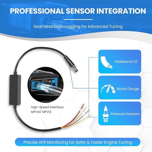 كابل إدخال مستشعر H021-002-06 متوافق مع موالفات HP MPVI2+ MPVI3 MPVI4، كابل ناقل CAN التناظري PROLINK+ Style، تسخير سلك مستشعر خارجي 0-5 فولت لتسجيل بيانات Obd2، كابل فقط in Kuwait