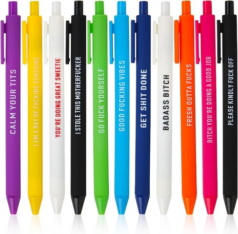 Niziline 11/22Pcs Swear Word Daily Pen Set, Yocartgo Pens, Funny Pens, Funny Office Gifts (11) in Saudi Arabia