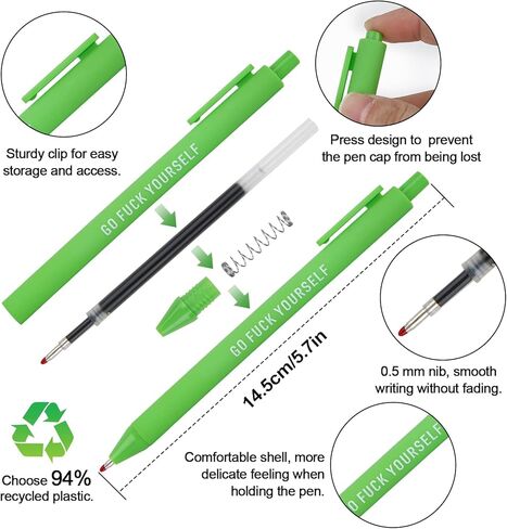 Niziline 11/22Pcs Swear Word Daily Pen Set, Yocartgo Pens, Funny Pens, Funny Office Gifts (11) in Saudi Arabia