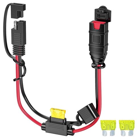 1FT SAE Cable for NO-CO Genius Chargers - Heavy Duty 14AWG Adapter with 20A Fuse & Waterproof Plugs, Quick-Connect Charging Solution for Motorcycle, ATV, UTV & Car (SAE to Battery Terminal) in Saudi Arabia