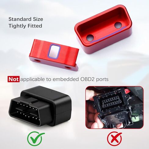 OBD II Port Lock,Aluminum Anti Theft OBD2 Lock, Car Diagnostic Port Protector, OBD2 Locking Device Compatible with Vehicles Manufactured in 1996 and Later (Red) in Kuwait