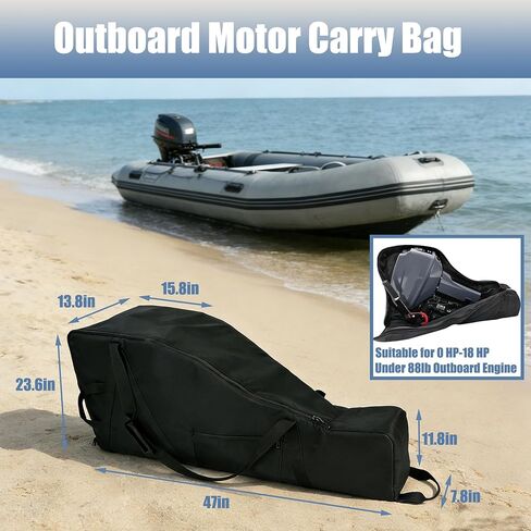 Outboard Motor Carry Bag, Waterproof Outboard Engine Travel Bag for Under 18HP or Under 88lb Outboard Motor - 1680D Oxford Fabric with Padded Lining, Small Outboard Engine Carry Bag for Travel in Saudi Arabia