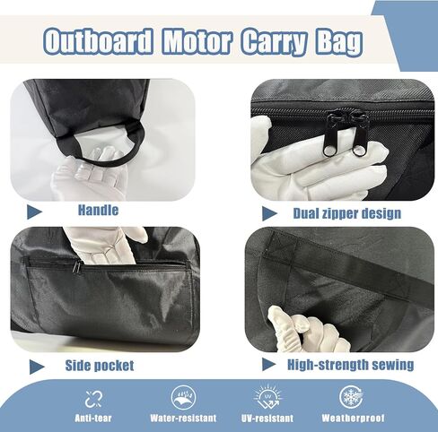 Outboard Motor Carry Bag, Waterproof Outboard Engine Travel Bag for Under 18HP or Under 88lb Outboard Motor - 1680D Oxford Fabric with Padded Lining, Small Outboard Engine Carry Bag for Travel in Saudi Arabia