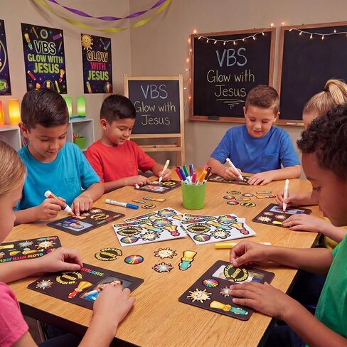 Unittype 24 Sets Vbs 2026 Magnetic Foam Picture Frames Illumination Theme DIY Photo Frames Jesus Lights Christian Crafts Kit for Bible Sunday Activities, 6 3/4" x 5" with a 2" x 3 3/4" Photo Space in Saudi Arabia