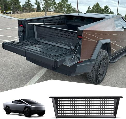 مقسم سرير الشاحنة متوافق مع Tesla Cybertruck 2023-2025، مقسم البضائع من الألومنيوم المعياري مع لوحات MOLLE، منظم سرير الشاحنة بدون حفر قابل للتعديل in Kuwait